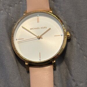 Michael kors ladies link leather watch